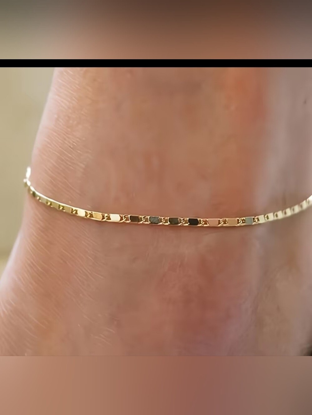 14K Yellow Gold Over Stainless Steel SPARKLE Chain 9" W/2" Extender Anklet